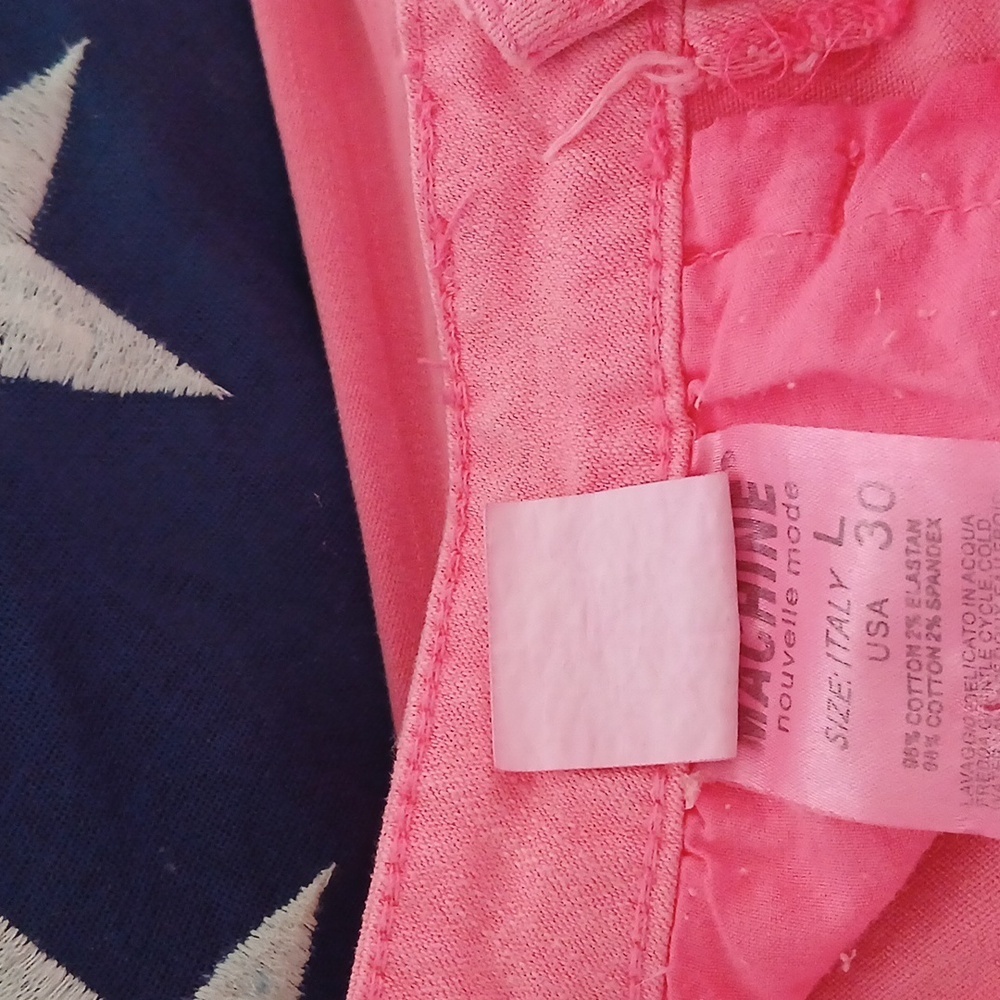 Pink Distressed Denim Shorts Machine Jeans - Picture 8 of 8
